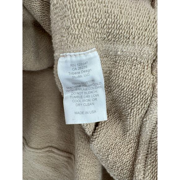 Nili Lotan Rough Hem Hoodie Sweatshirt Womens Large Beige Tan - Picture 10 of 12